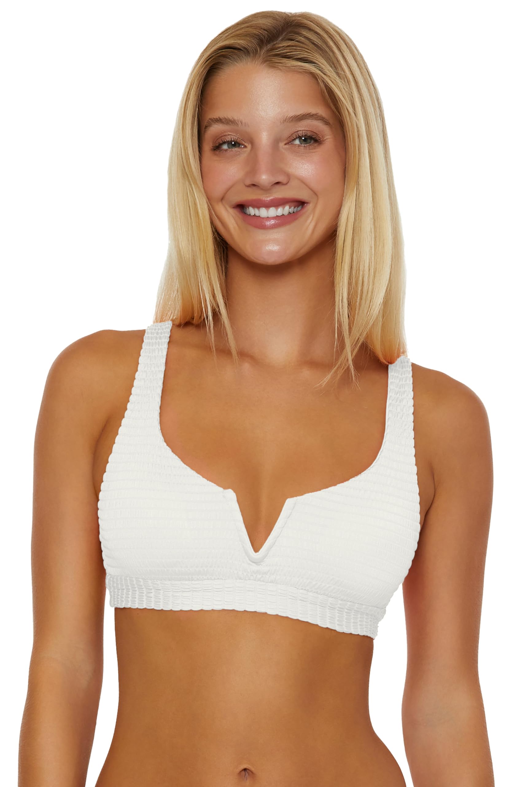 isabella rose Women's Maza V-Wire Bralette Bikini Top, Adjustable, Tie Back, Swimwear Separates for Women, Cloud, Small-picture-43
