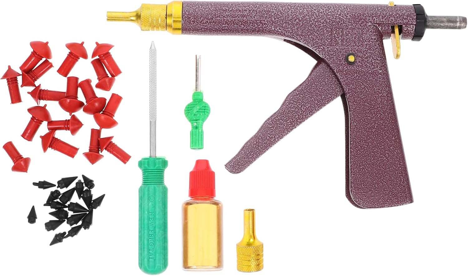 Gatuida Motorcycle Tire Repair Kit Quick Fix Tire Repair Tire Fixing Tools Semi Tire Changing Tools Tire Spoons Heavy Duty Tire Plug Kit Compact Design