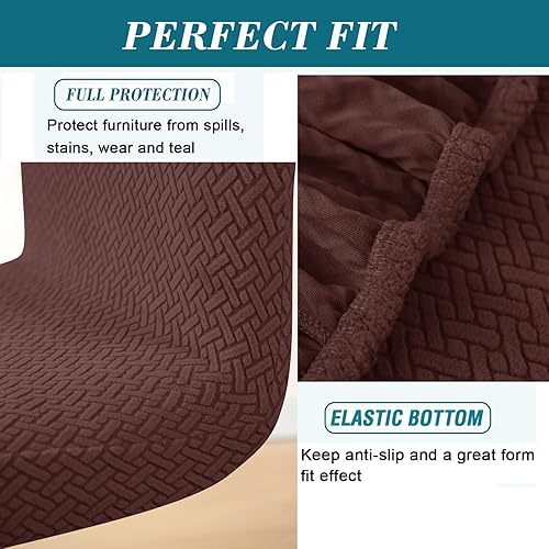 Miniatura 4 de Fundas para taburetes de bar con respaldo, paquete de 4 fundas elásticas para taburetes de bar, fundas de taburete de bar jacquard, fundas para