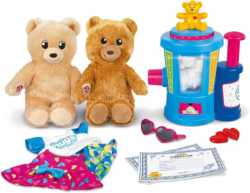 Build-A-Bear Workshop Stuffing Station | At-Home Build-A-Bear Stuffing Station with 2 Mini 9 Inch (22.9cm) Bears | Pretend Play Toy for Kids Ages 3+