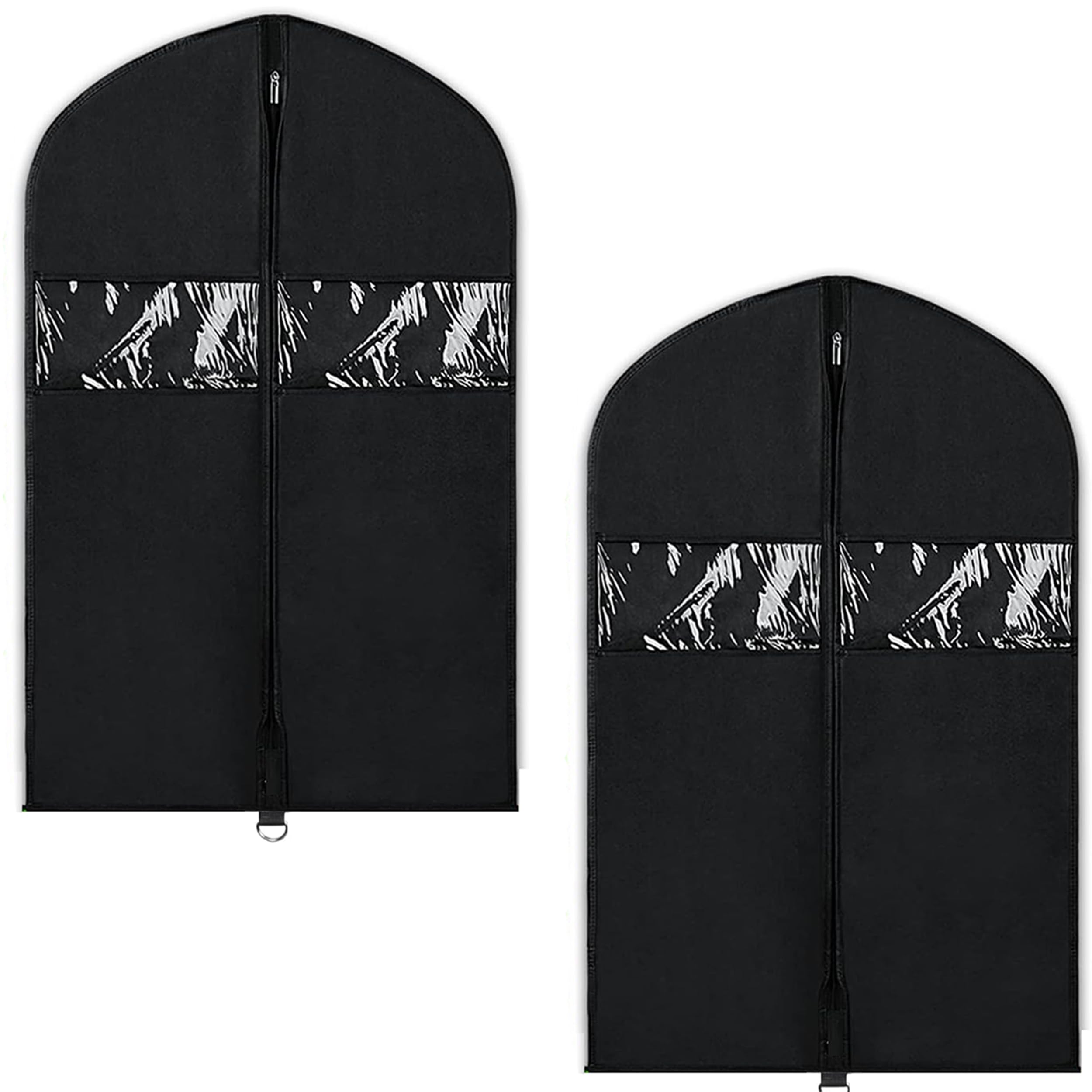 Black Garment Bag Suit Bag for Storage and Travel 60 Inch LONG Washable Suit Cover for T-Shirt, Jacket, Suits, Coats, Woven Fabrics Size 24’’ x 60’’ or 60cm x 152cm (2)