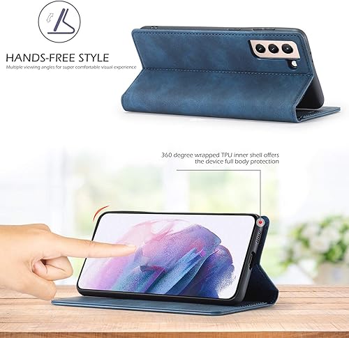 Miniatura 6 de EYZUTAK Funda para Samsung Galaxy A53 5G, Vintage Classic Matte Leather Wallet Case Flip Notebook Style Cover con cierre magnético Ranuras para