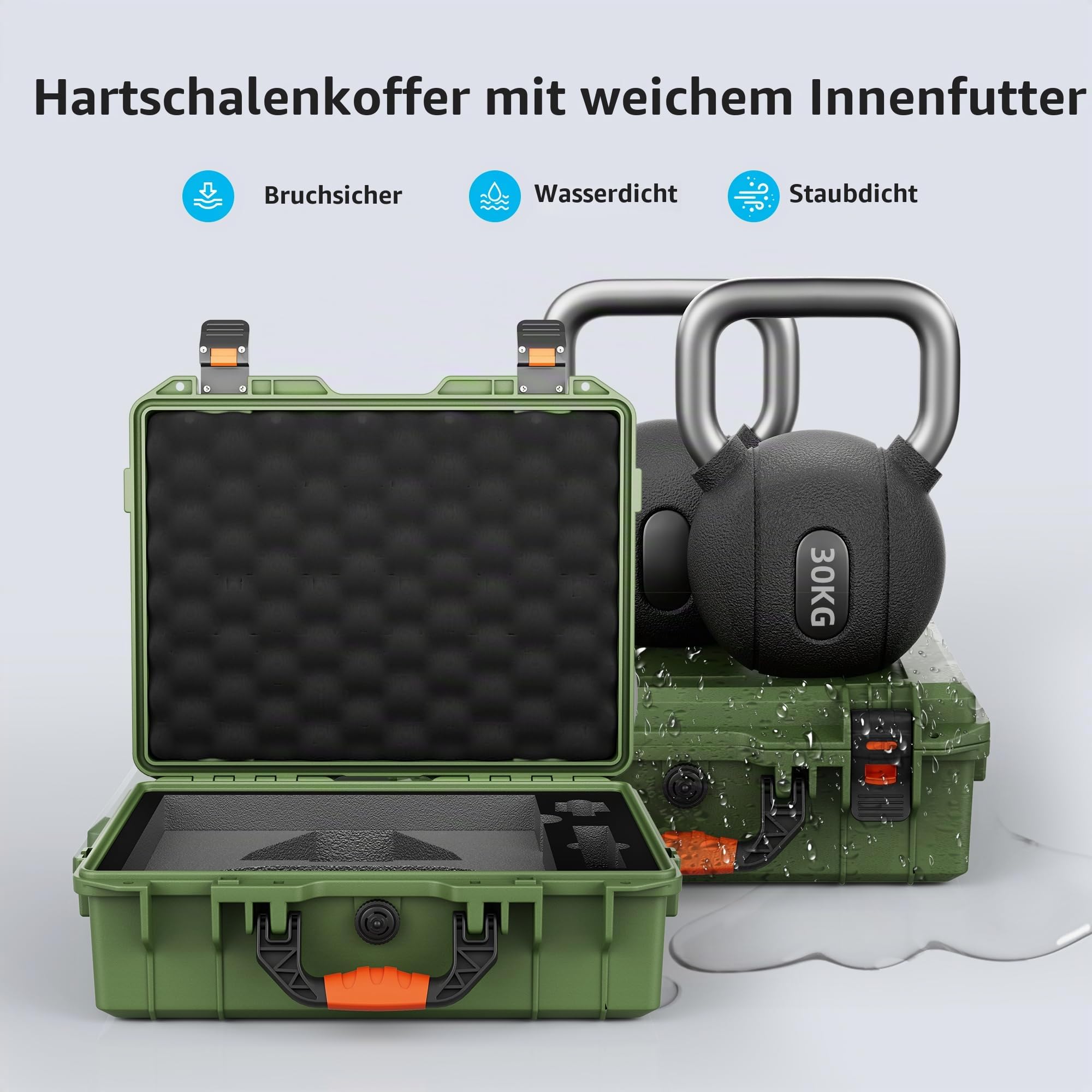 Joinfworld Hardcase Tasche für Starlink, Tragbare Tragetasche für Starlink Mini-Kit, wasserdichte Hartschalen-Aufbewahrungsbox mit Mehreren Fächern,für Reisen, Camping und Outdoor-Abenteuer (Grün)