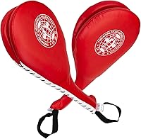 Nicunom 2 Pack Red Taekwondo Kick Pads - Durable PU Leather Martial Arts Strike Targets for TKD, Karate, Kickboxing Training
