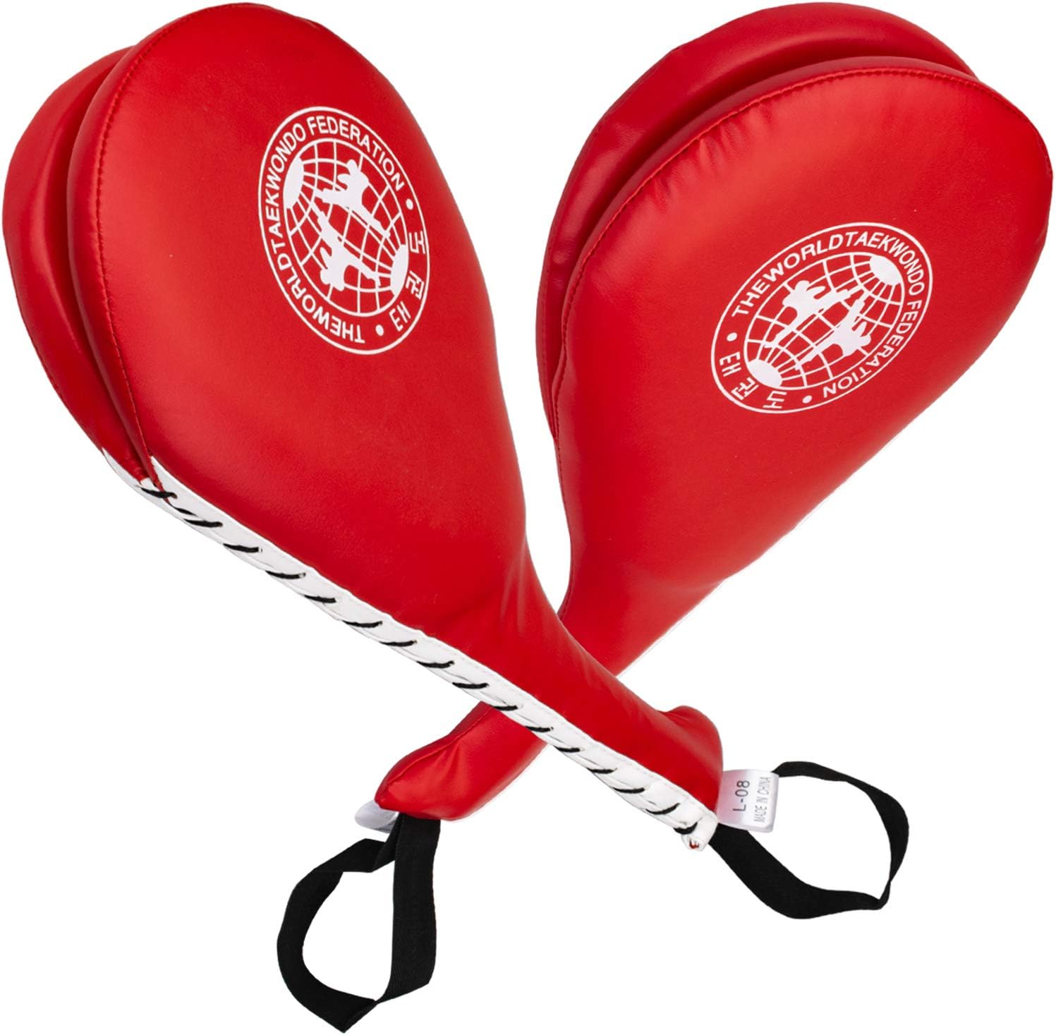 WUWEOT 2 Pack Taekwondo Kick Pads, Durable Striking Pad Target TKD Karate Martial Arts Strike Targets Kickboxing Training, Red