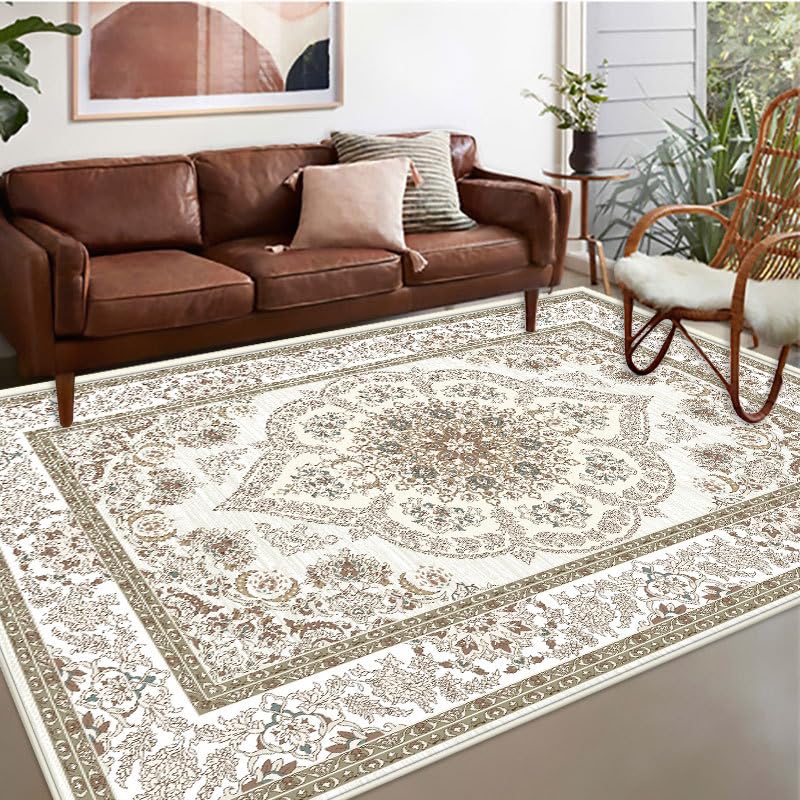 Tapis lavable en machine 200x300 pour salon et maison avec animaux