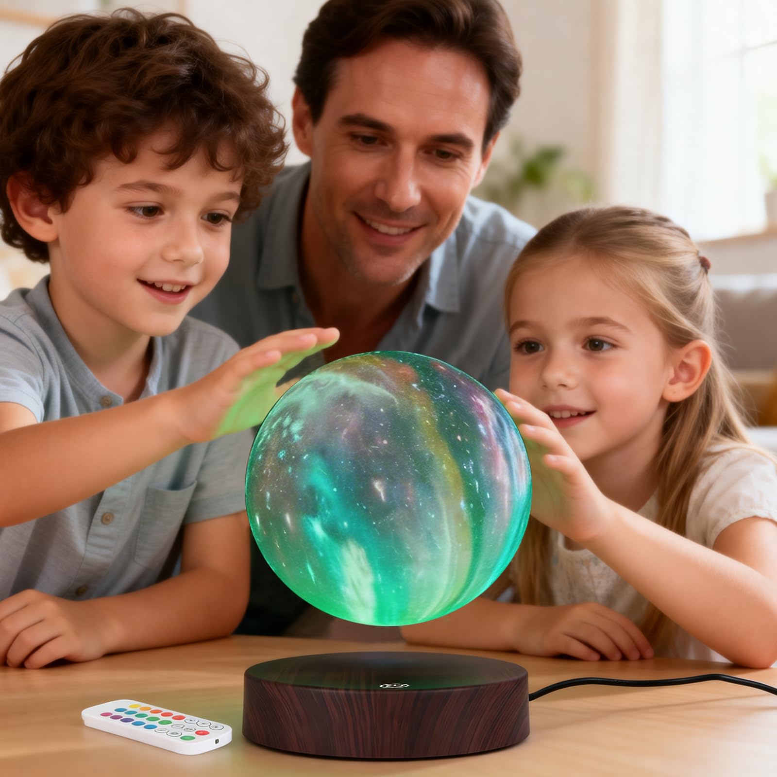 Lámpara de luna flotante y flotante, lámpara LED flotante magnética impresa en 3D, modo de visualización de luna giratoria, luz de estado de ánimo flotando y girando en el aire, decoración fresca para