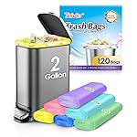 Small Trash Bags 2 Gallon 120 Count Strong Trash Bags Colorful Small Garbage Bags, Trash Can Liners for Bathroom Home Office Kitchen Bedroom, fit 5-10 Liter, 1,1.2,1.6,2,2.6,3 Gal,Multicolor