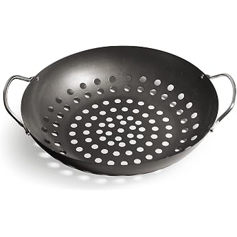 Enders  Vegetable Pan Grill Accessories 8790 BBQ Gourmet for Vegetables Salad Fish Pan Coated Black