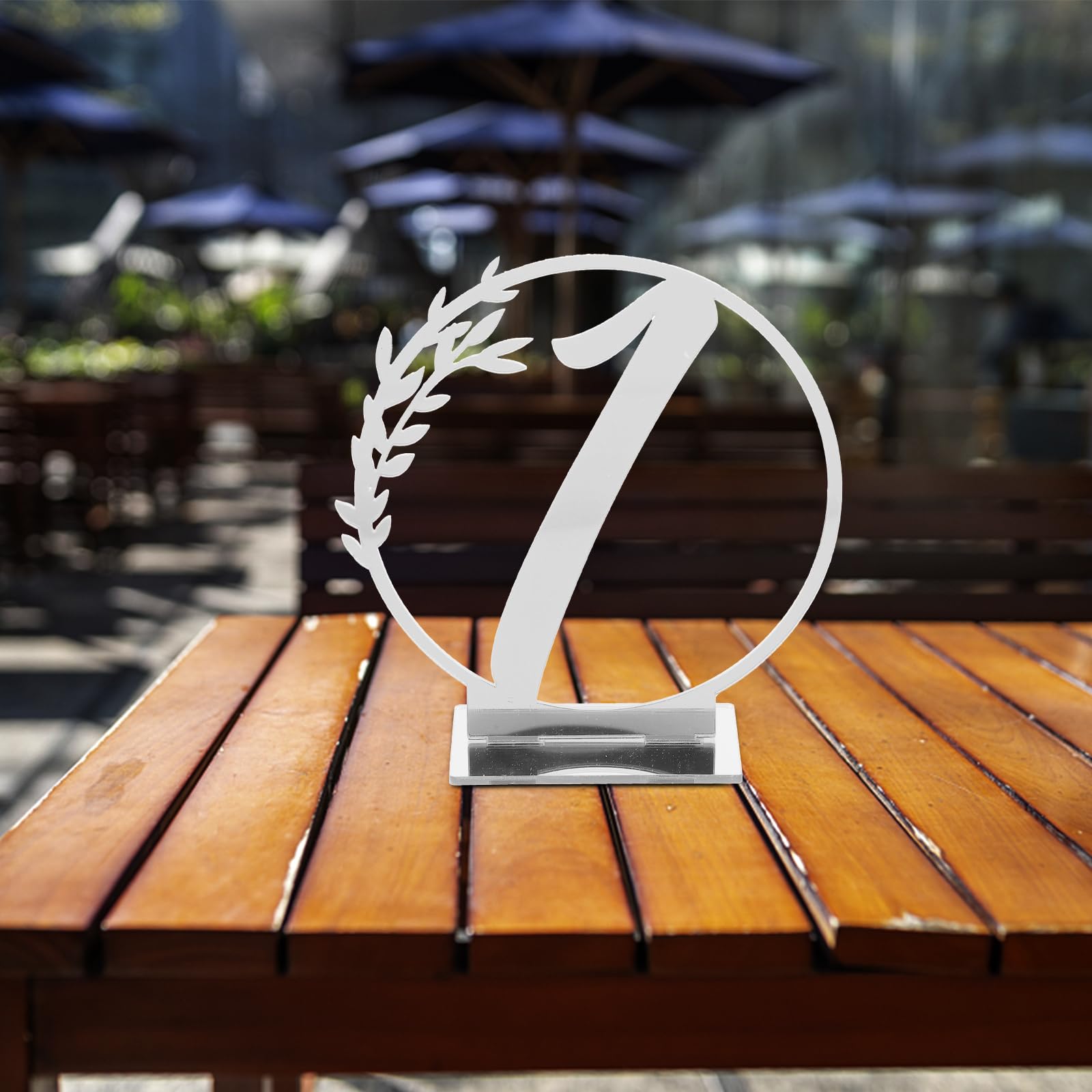 BESTonZON 10 numeri da tavolo per matrimoni, in acrilico, 1 – 10 targhette per banchetti per matrimoni, per ricevimenti di nozze, decorazione da tavolo argento