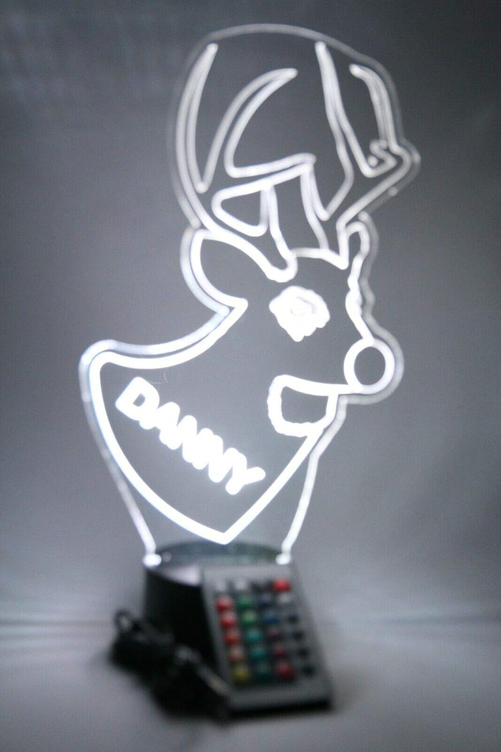 MIRROR MANIA Animal Person Pet Lover Creature Name Night Light Up Lamp Shape LED Personalized Custom Made Desk Table Lamp, It's Wow, with Remote 16 Colors, Great Gift (Deer)