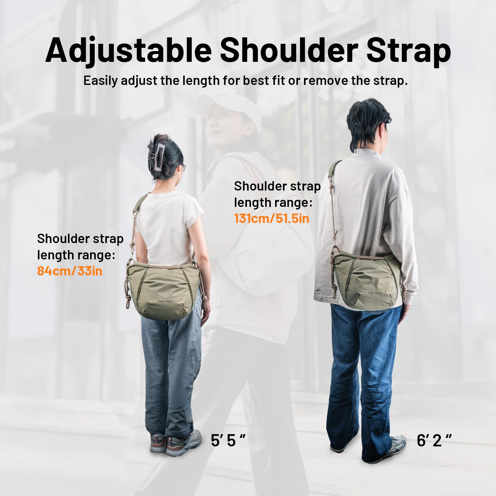 PGYTECH OneGo Rope Strap Borsa fotografica multifunzione – Bandoliera urbana Compatta per Sony/Canon/Nikon/fotocamere mirrorless, Verde foresta