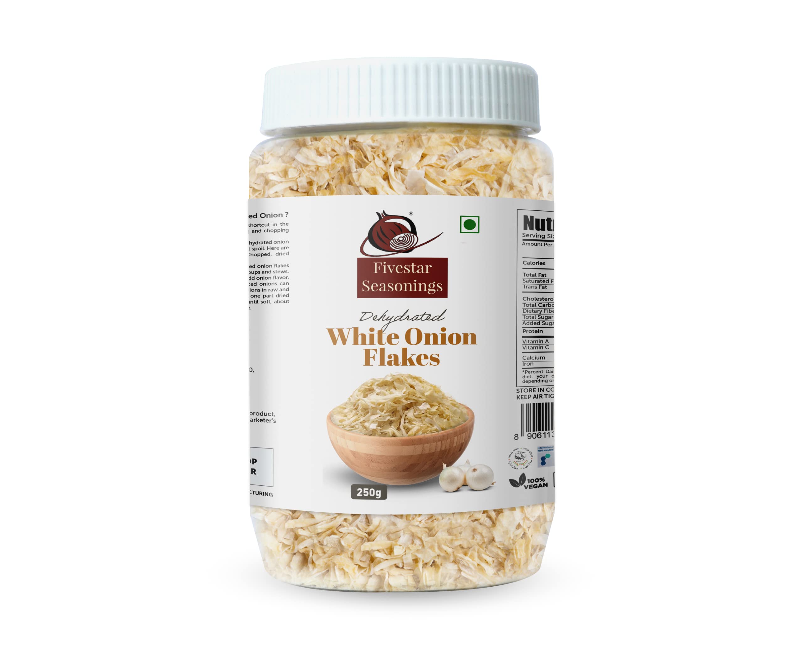 Fivestar Seasoning Dried White Onion Flakes, 100% Natural, No Preservatives, Rich in Iron, Easy to Cook, 0% Trans-Fat Dehydrated Onion Flakes (250g) (B09SHVNMTG) Amazon Price History, Amazon Price Tracker