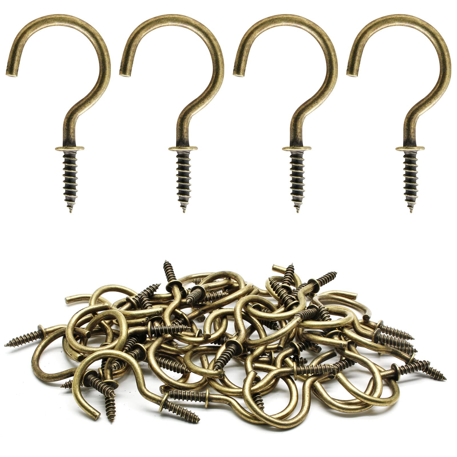 Biaungdo Ceiling Cup Hooks, 1-1/4", Bronze, 60 Pcs