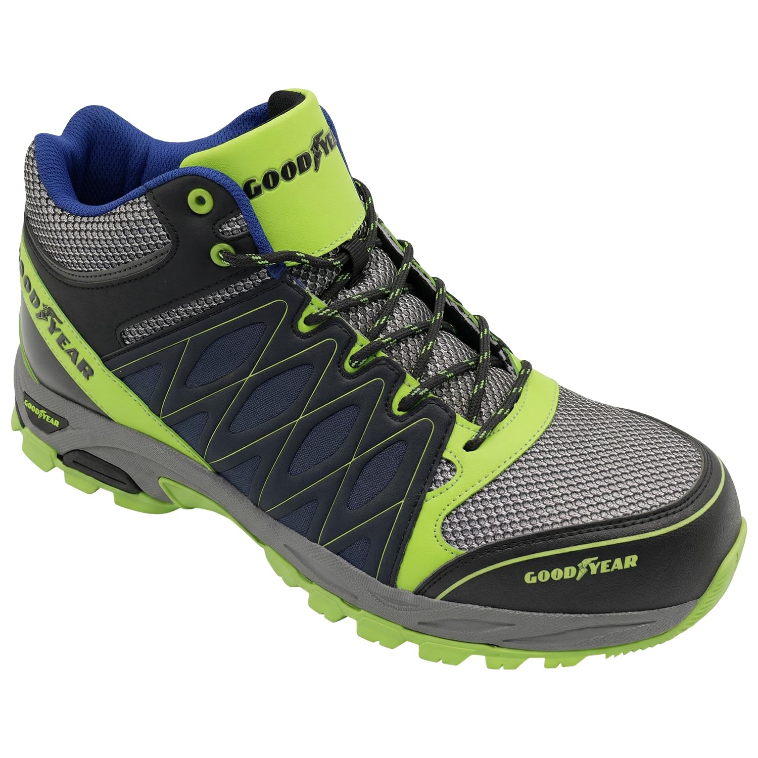 Goodyear Men’s Safety Trainers SRA S1P HRO Safety Rated Workwear Metal Free Lightweight Breathable Comfortable Safety Shoes (Green Blue, 9 UK)