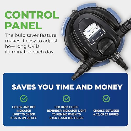 Miniatura 7 de Aquascape 95054 UltraKlean 3500 Filtro de presión biológica con esterilizador clarificador UV de 28 W, 5,200 GPH, color negro