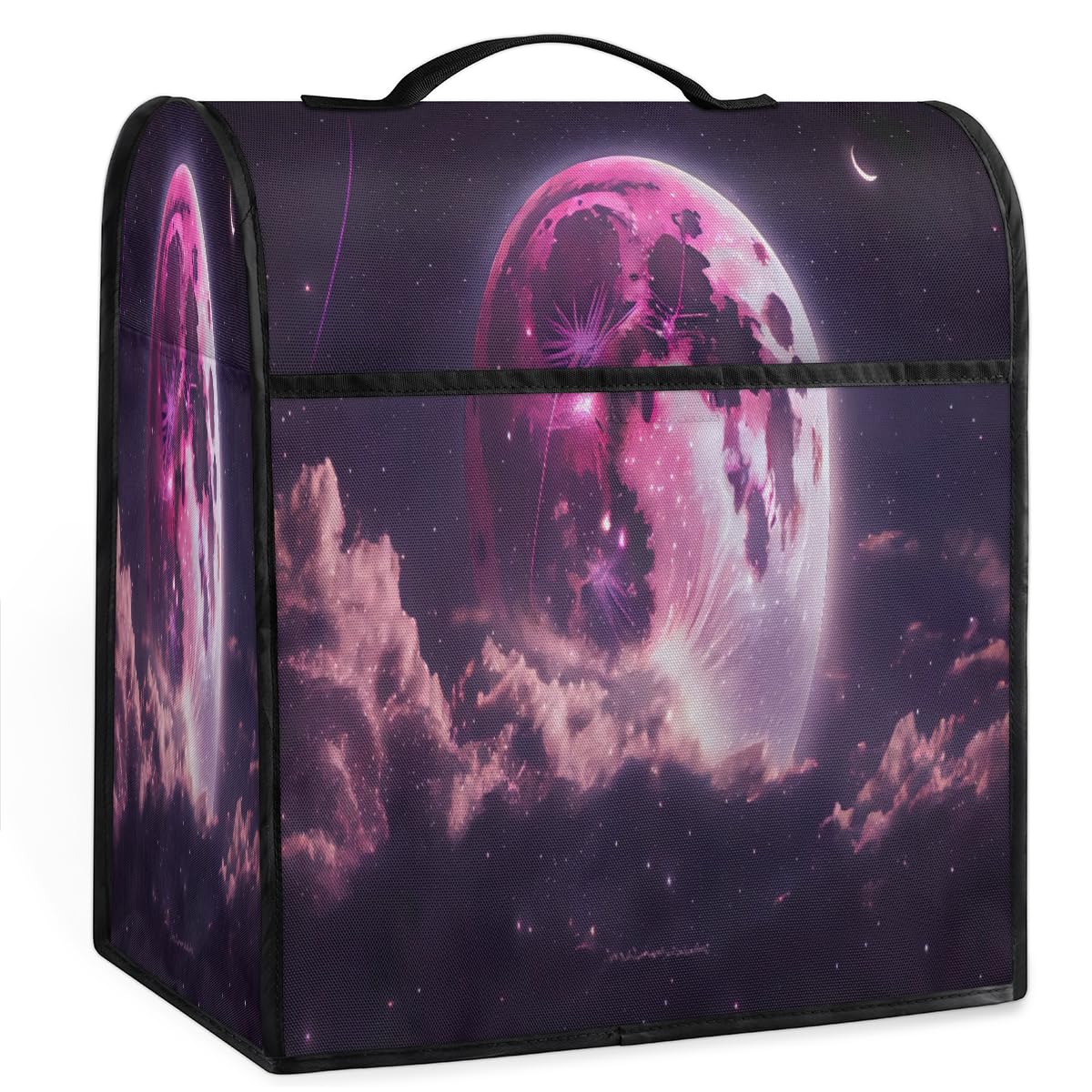 Coffee Maker Cover Starry Sky Moon Kitchen Appliance Covers Small Appliance Covers Blender Cover Juicer Cover Dust Covers for Kitchen Appliances with Top Handle and Pockets,Washable,C980