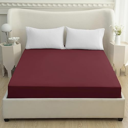 Miniatura 2 de Mocassi - Sábana bajera ajustable de tamaño individual, fresca, profunda caída lateral de hasta 16 pulgadas, 1800 hilos, suave, resiste arrugas, una