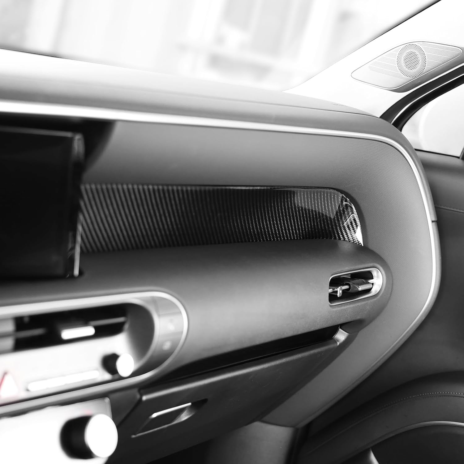 Car Dash Cover Trim Instrument Panel Moulding Trim,Center Console Dashboard Frame Cover Compatible with Hyundai Palisade 2026 Accessories (Carbon Fiber Black Style)