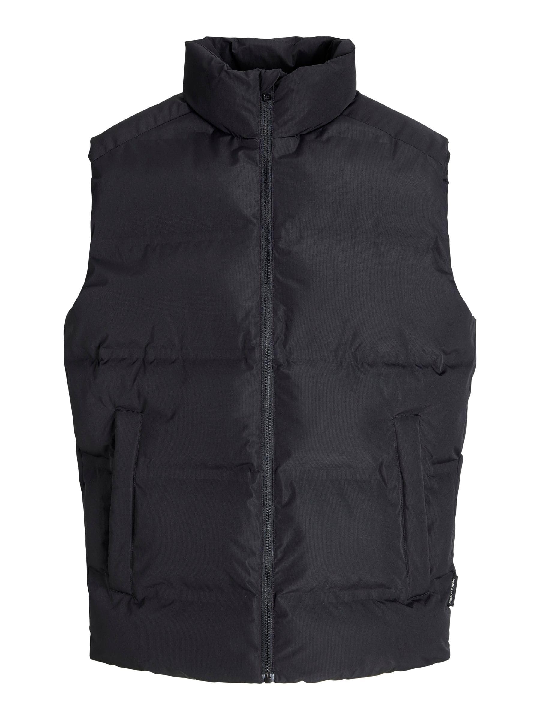Jack & Jones Men's Black Jjesoho Bodywarmer Collar Sn, L