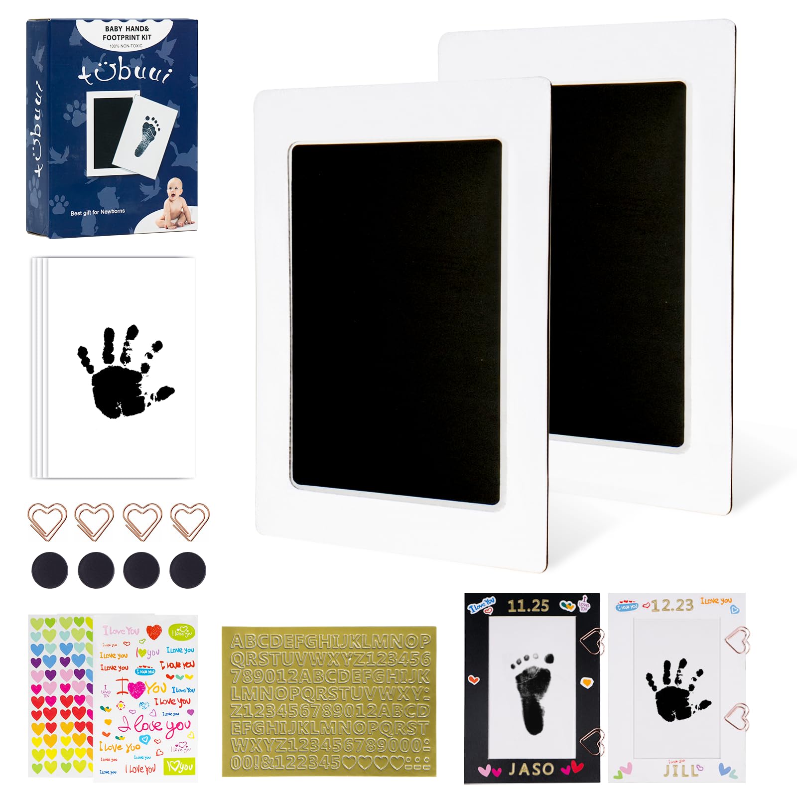 Tubuui Inkless Baby Hand and Footprint Kit,Clean Touch Ink Pad for Baby Footprint Kit,No Mess Dog Paw Print Kit,DIY Footprint Ink for Baby Keepsake