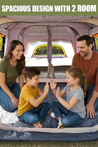 Miniatura 7 de Camping Tents, 4-8 Person Stand Up Tent, Straight-Wall Design, with Full-Coverage PU-Coated All-Around Tents for Camping, Hiking, Picnic, Bivy