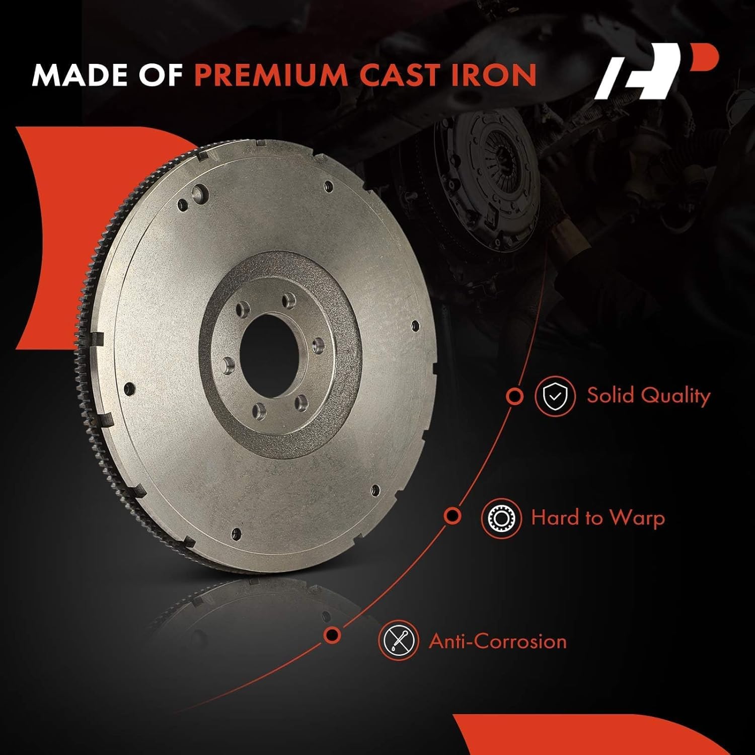 A-Premium Flywheel Compatible with Jeep Models - Grand Cherokee 1993-1996, Wrangler 1991-2004, TJ 1997-2004, Cherokee 1991-2001, Comanche 1991-1992 - L6 4.0L - Replace# 53020519AB