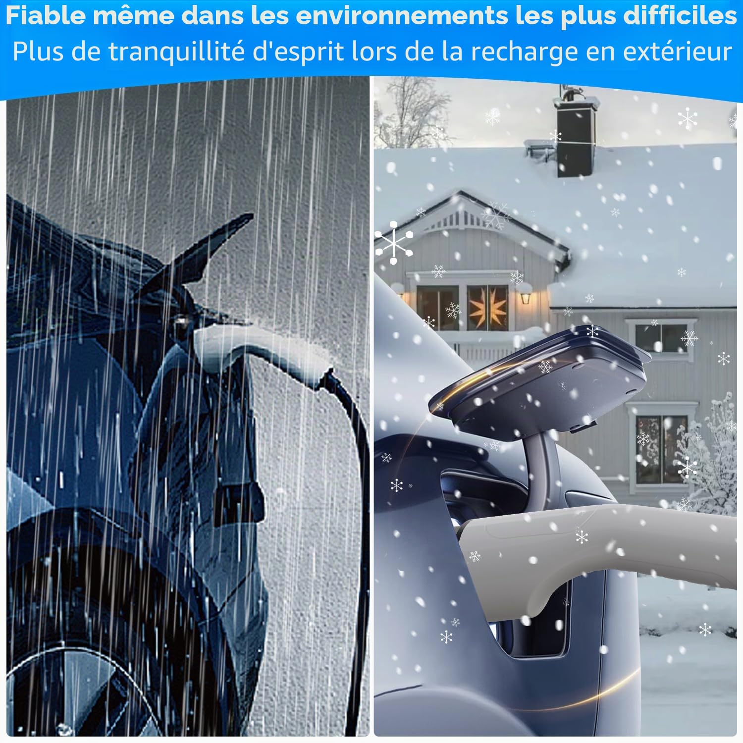 Chargeur Voiture Electrique 3,5kW [5m, 6/8/10/13/16A] Cable Type 2 Recharge avec Affichage Numérique Contrôlable Compatible avec E-208, Model Y, Mégane E-Tech, 500e et Autres EV/PHEV | Chargeur de voiture électrique contrôlable compatible avec modèle 3/Y,