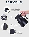 GiNT 1L / 34Oz Thermal Coffee Carafe, Insulated Stainless Steel Coffee Carafes for Keeping Hot/Double Walled Vacuum Thermal Carafe (Black)