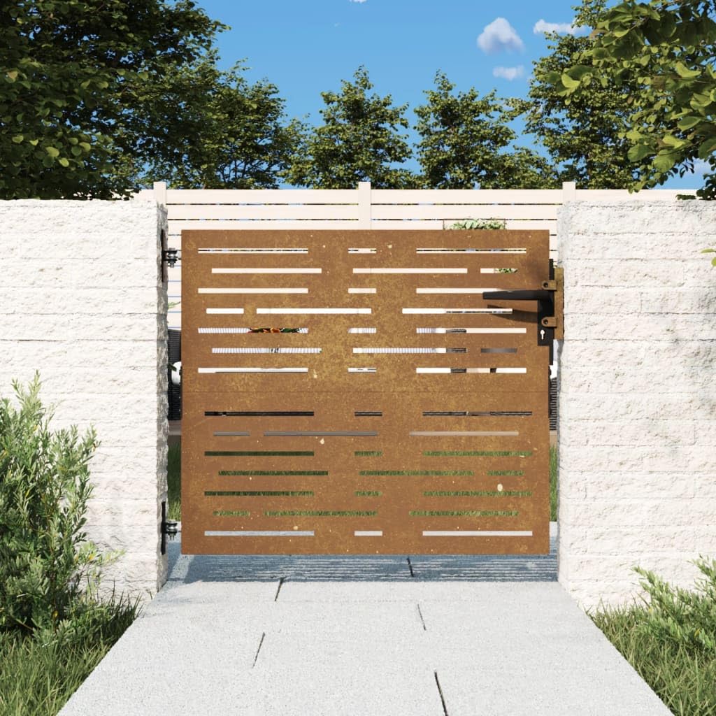 ShGaxin Gartentor 85x100 cm Cortenstahl Quadratisches Design, Gartentür, Zauntor, Garten Tor, Gartenpforte, Garden Gate, Gartentüre - 153245