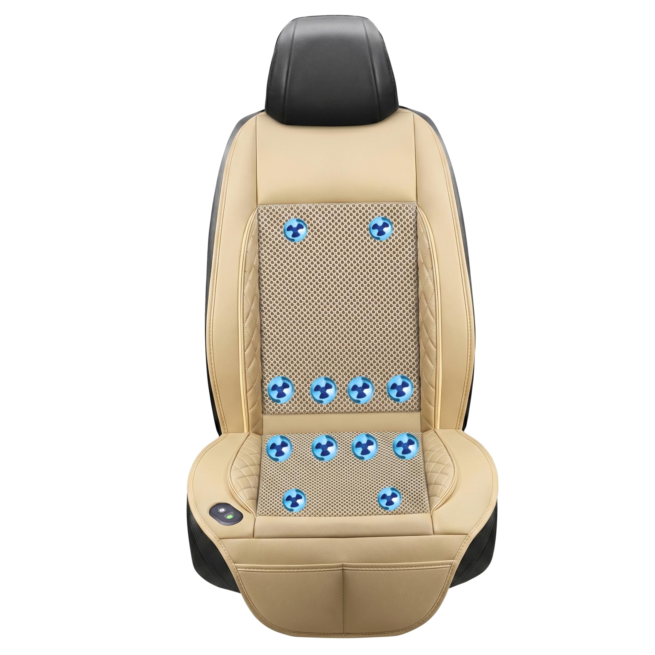 Funda de asiento de coche antideslizante y transpirable, cojín ajustable para asientos de coche con velocidad del viento, enfriador de asiento de verano para camión, SUV, silla de oficina, color