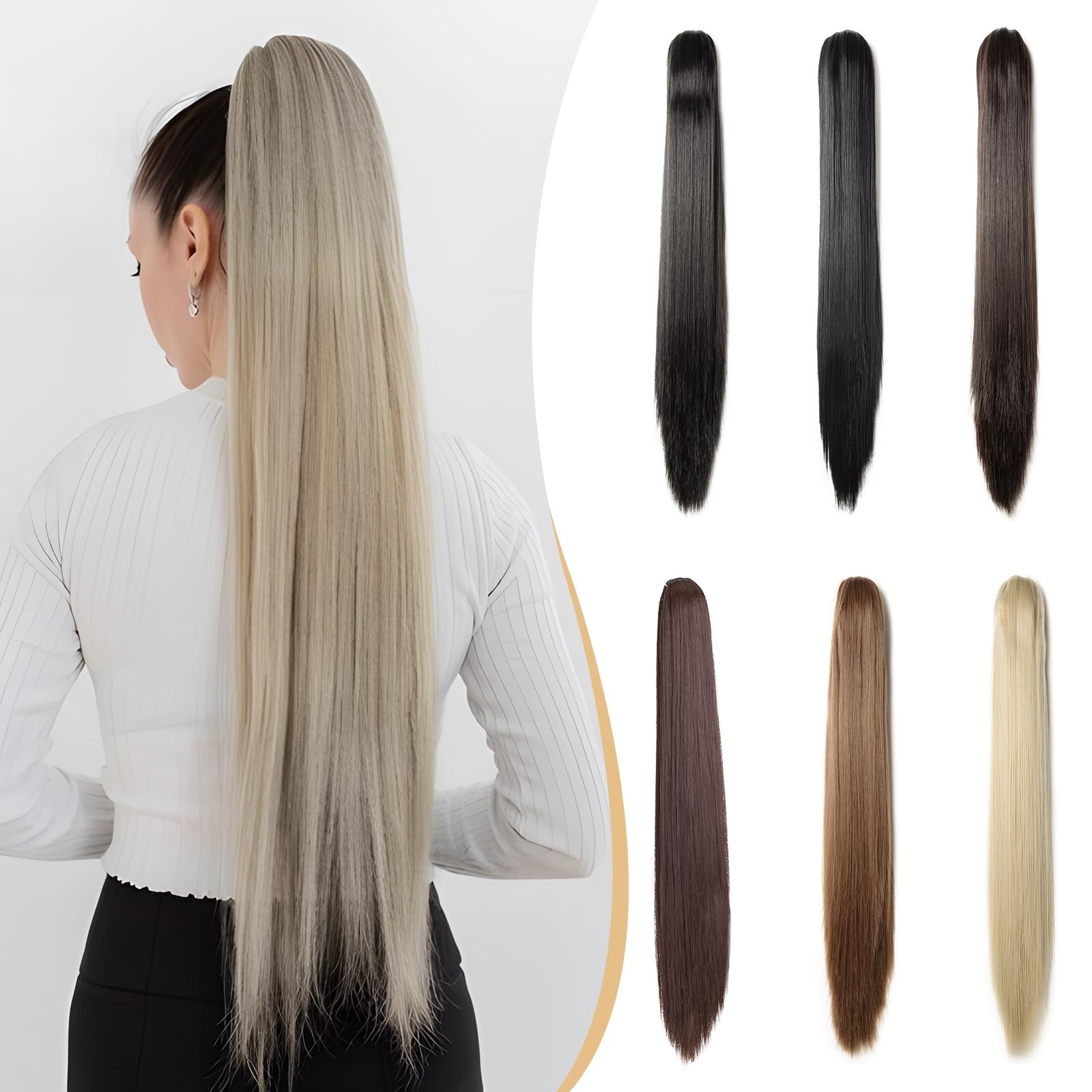 Benehair Claw Clip in Ponytail Hair Extensions