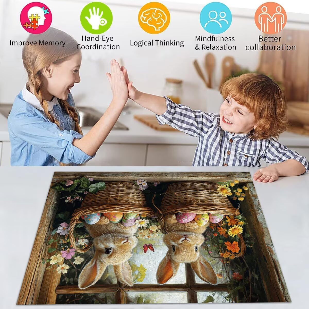 Puzzle Erwachsene 2000 Teile Kaninchen Tier Educa Jigsaw für Kinder ab 8 Jahren Mädchen Jungen, Erwachsene Impossible Klassische Puzzles Schwer, Anspruchsvoll Spielspaß, Als Geschenke 70x99cm t-948