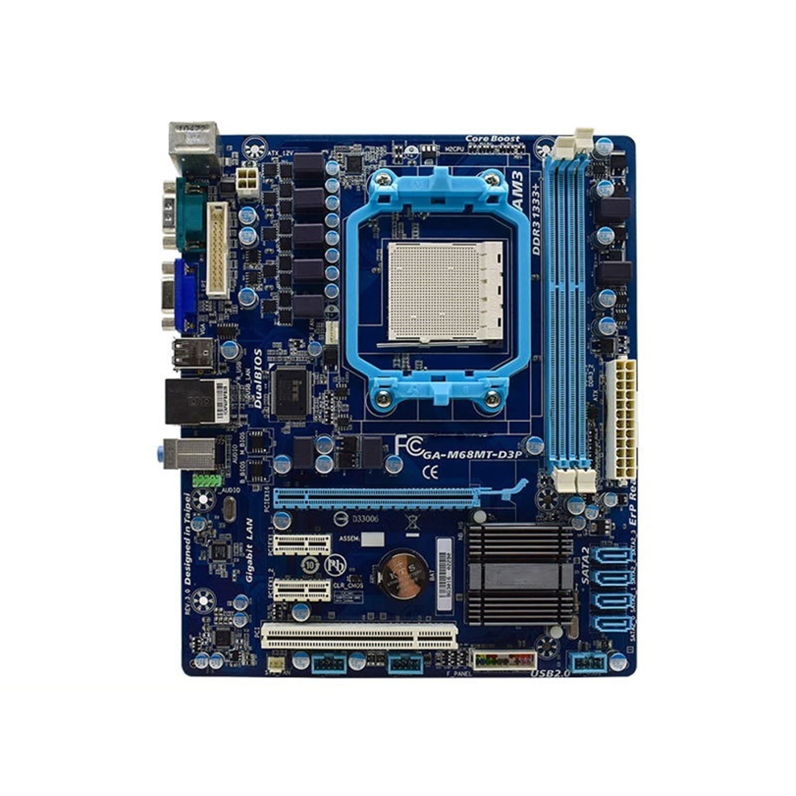 Mainboard Fit For Gigabyte GA-M68MT-D3P Original Motherboard Socket AM3 DDR3 8GB SATA II USB2.0 VGA Micro ATX Motherboard