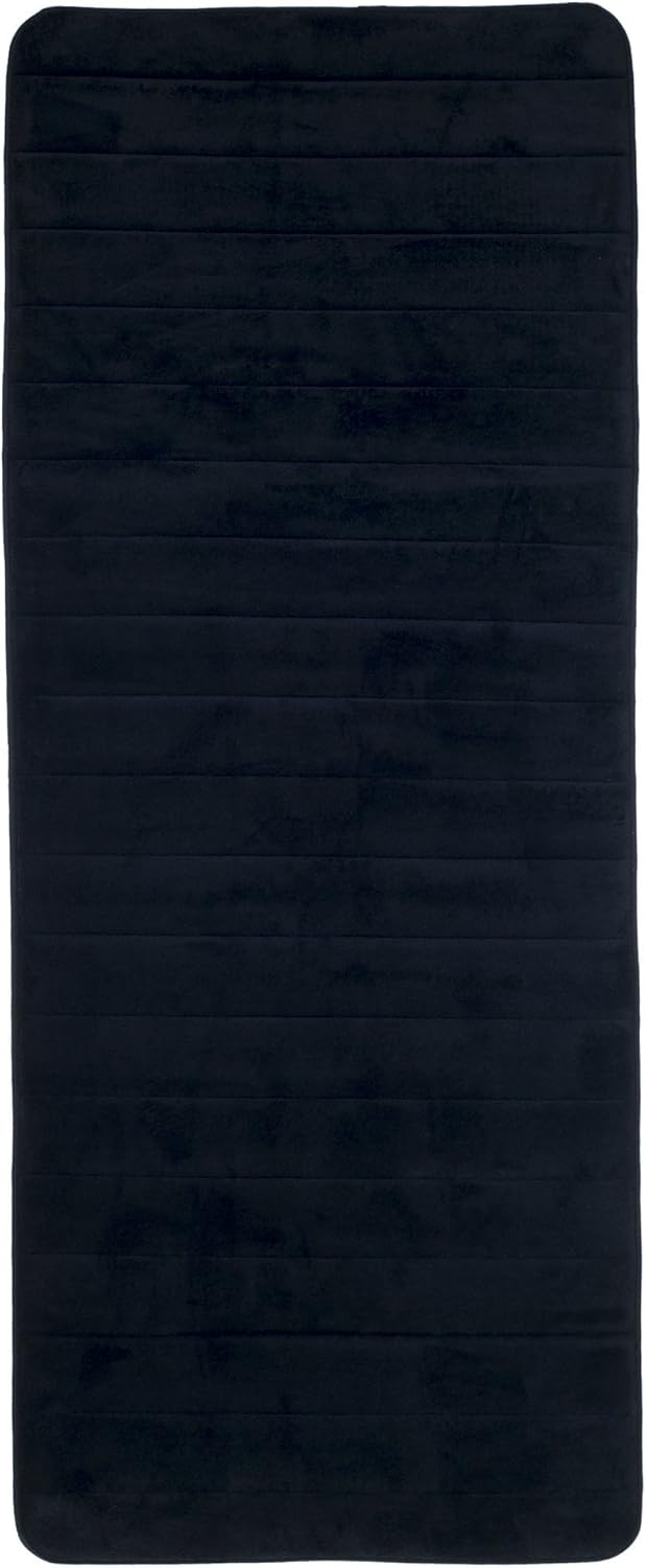 Lavish Home Oversized Bathroom Rug - Extra-Long Memory Foam Bath Mat with Nonslip Backing - Absorbent Runner for The Shower, Tub, or Sink (Black)