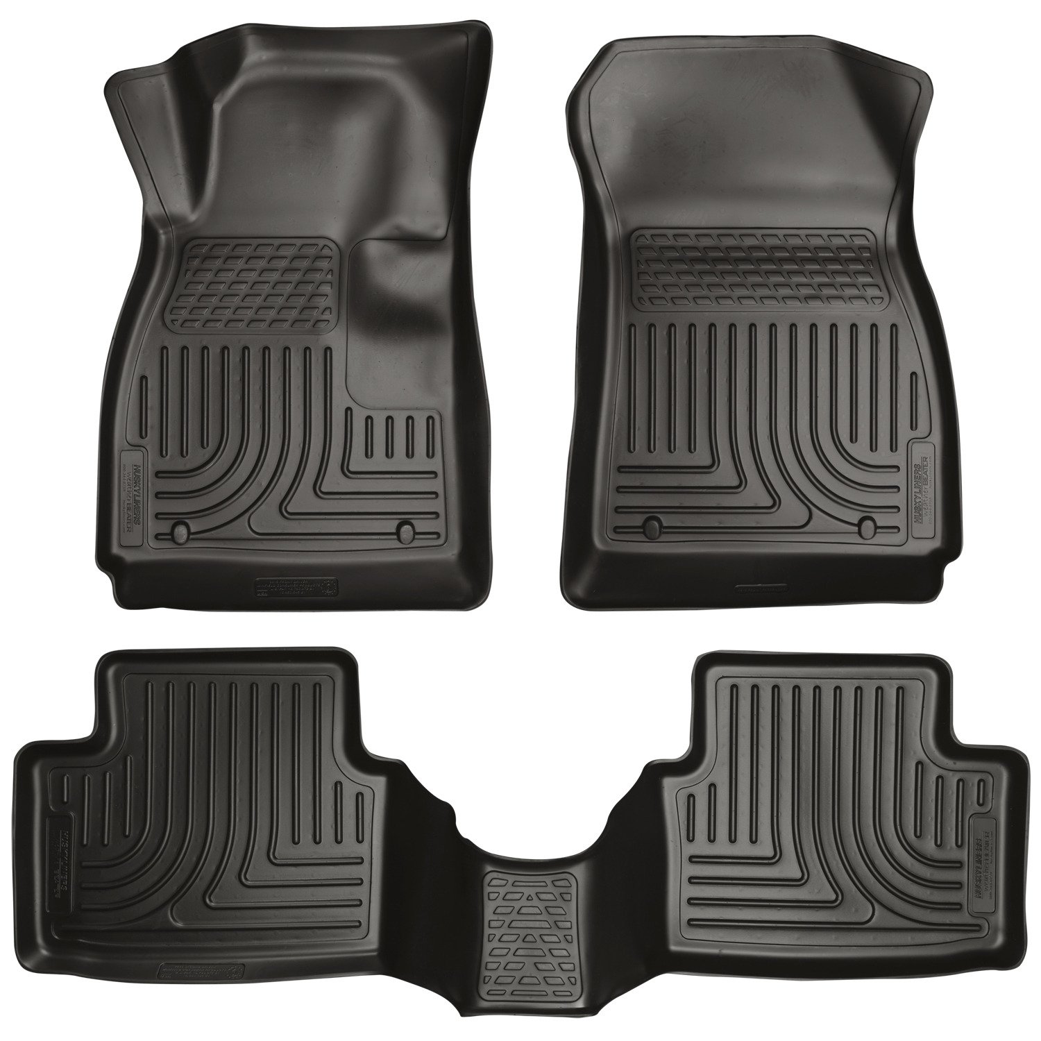 Husky Liners Weatherbeater Floor Mats Fits 2011-2019 Ford Fiesta Front 2nd Row 3-pc Black - 98751