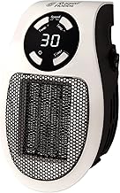 Russell Hobbs RHPH2001 500W Ceramic Plug Heater, Adjustable thermostat, 12 Hour Timer & LED Display, 2 Fan Speeds, 2 Year Guarantee, White
