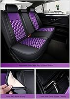 Vista 3 de Fundas de asiento de coche Bling Retro de moda en estilo de celosía de seda y cuero Fundas de asiento para el frente y la parte trasera Ajuste