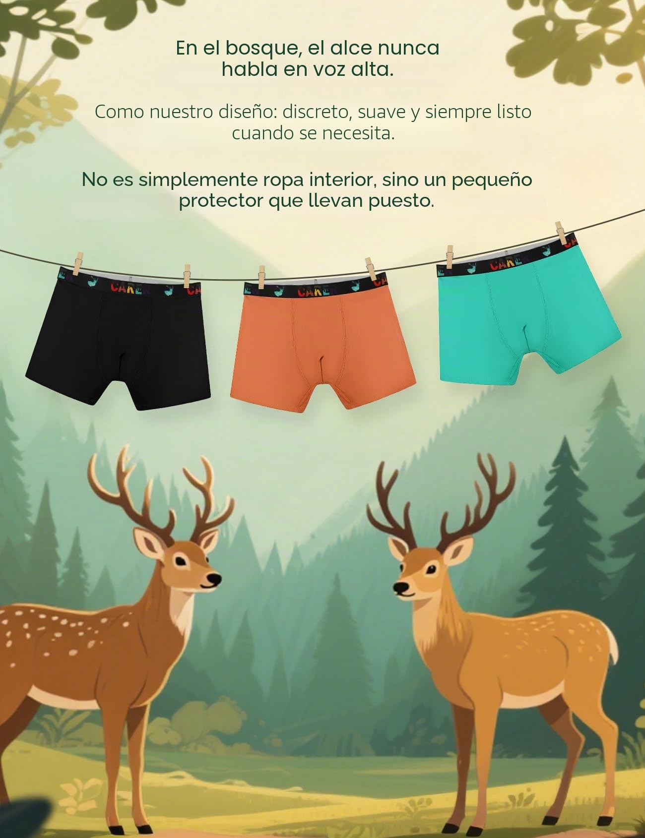 Carer 3 Piezas Boxers de Incontinencia para Adolescentes Absorción 100 ml | Ropa Interior de Algodón Lavable | Ideal para Enuresis y Incontinencia Urinaria | Talla 170-176