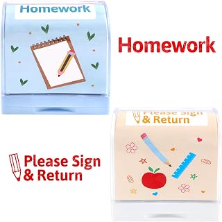 Fancy Land Teacher Stamps Self Inking Homework Stamp Grading Stampers for Back to School Teachers Supplies 2Pcs