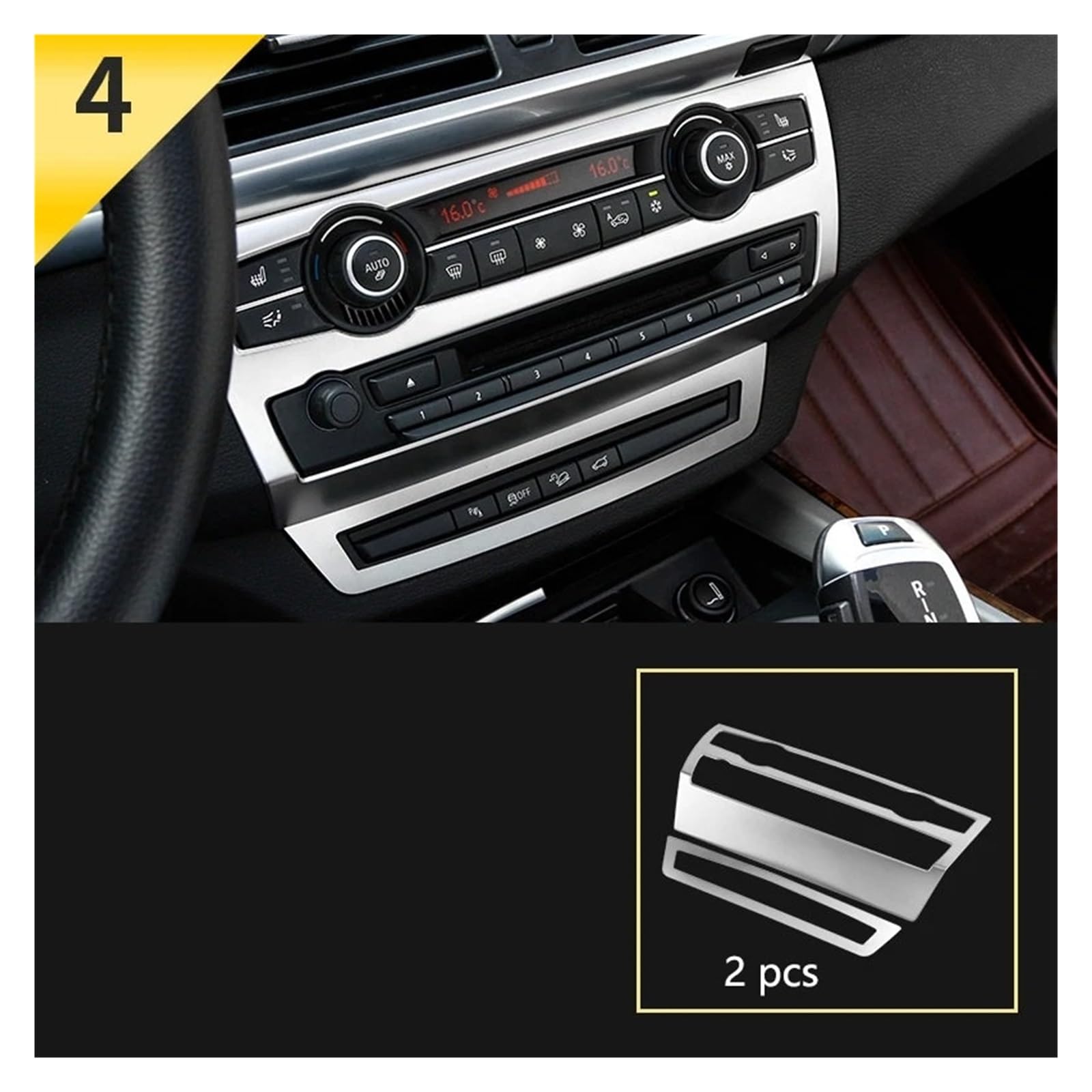 Molduras Interiores Cubierta Botones Volante Consola Coche Accesorios Adhesivos Interiores Embellecedores Para Para X5 Para X6 E70 E71 2008-2013(Style 5)