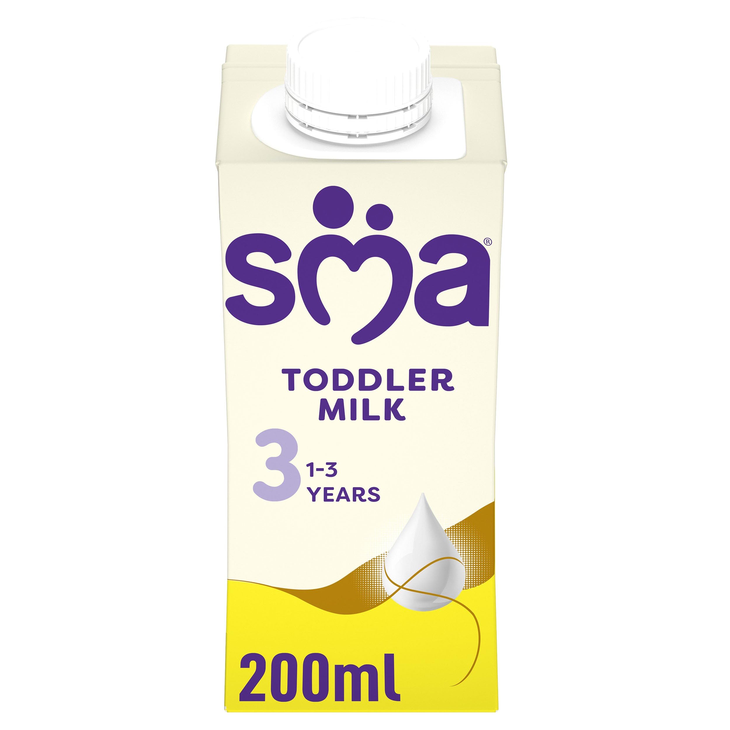 – SMA PRO Growing-Up Baby Milk - 1-3 Years | Ready to Use Liquid Formula Milk 200 ml (Pack of 12)