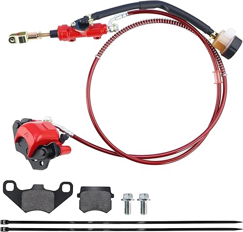 Vista 15 de PRO BAT Kit de cilindro maestro de pinza de freno hidráulico trasero con pastilla de freno adicional para cuatro ruedas Baja para Go Kart carrito