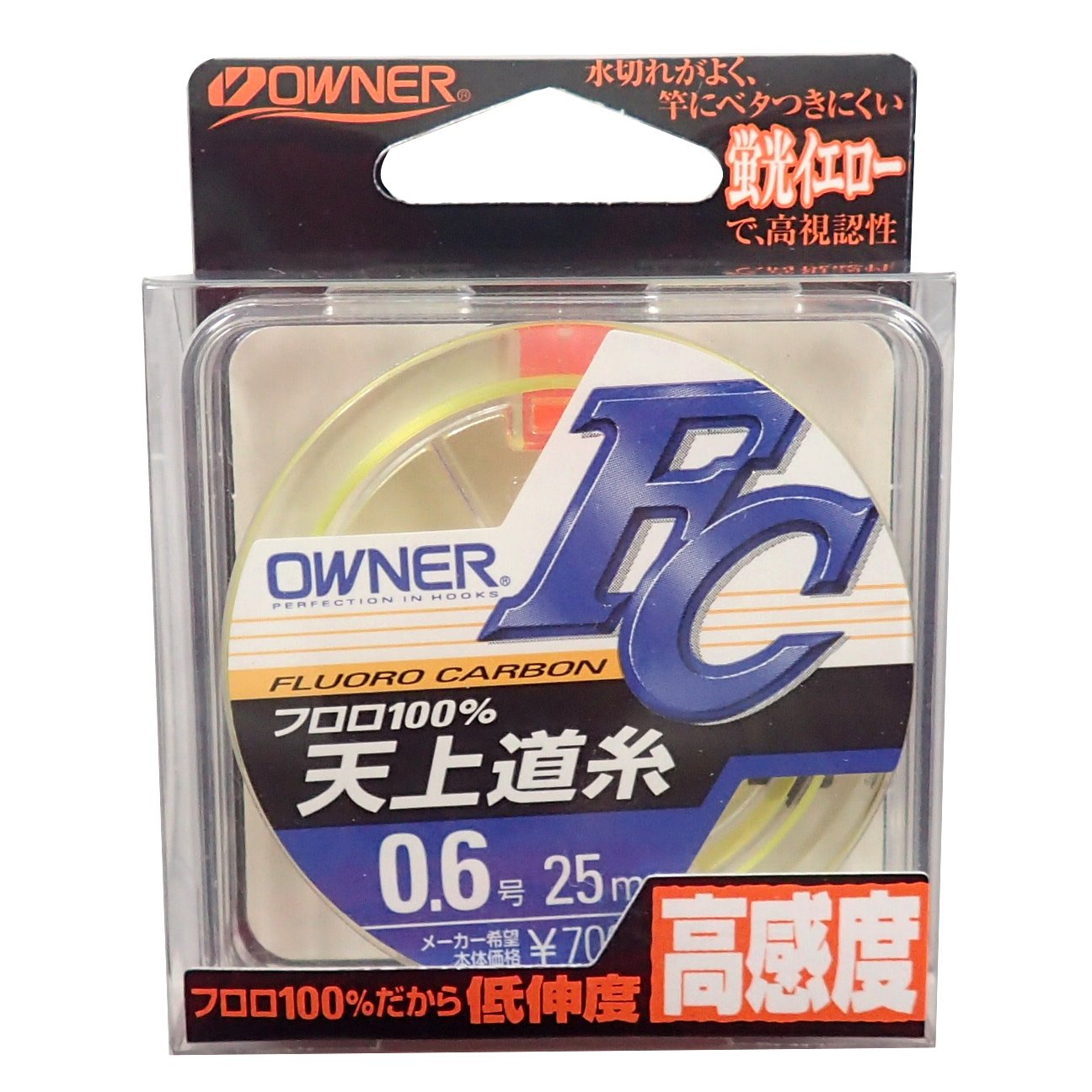 Owner Fluorocarbon Line Tenjido Yarn FC 25m No. 0.6 Yellow