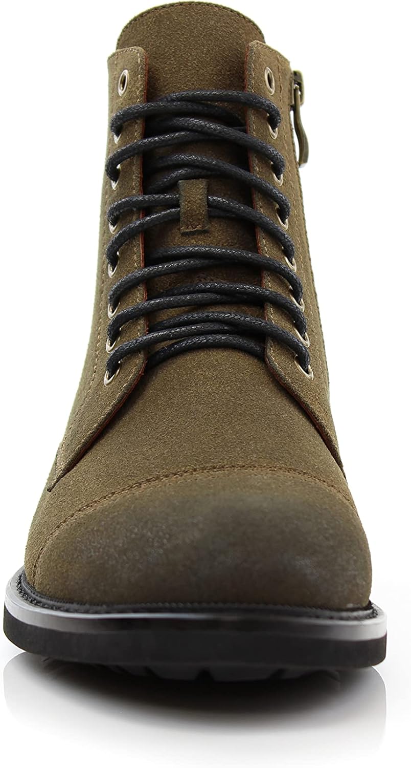 Polar Fox Men's Ankle Dress Boots | Lace-up Casual Fashion Boot Collection | Cap Toe & Plain Toe Styles