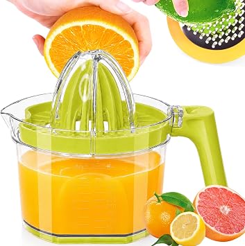 Manual Lemon Squeezer - Multifunctional Citrus Hand Juicer, Green