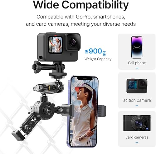 Miniatura 2 de ULANZI CM010 Soporte de montaje de valla de béisbol para cámaras de acción - ULANZI CM010 Soporte de montaje para valla de acción Soporte de