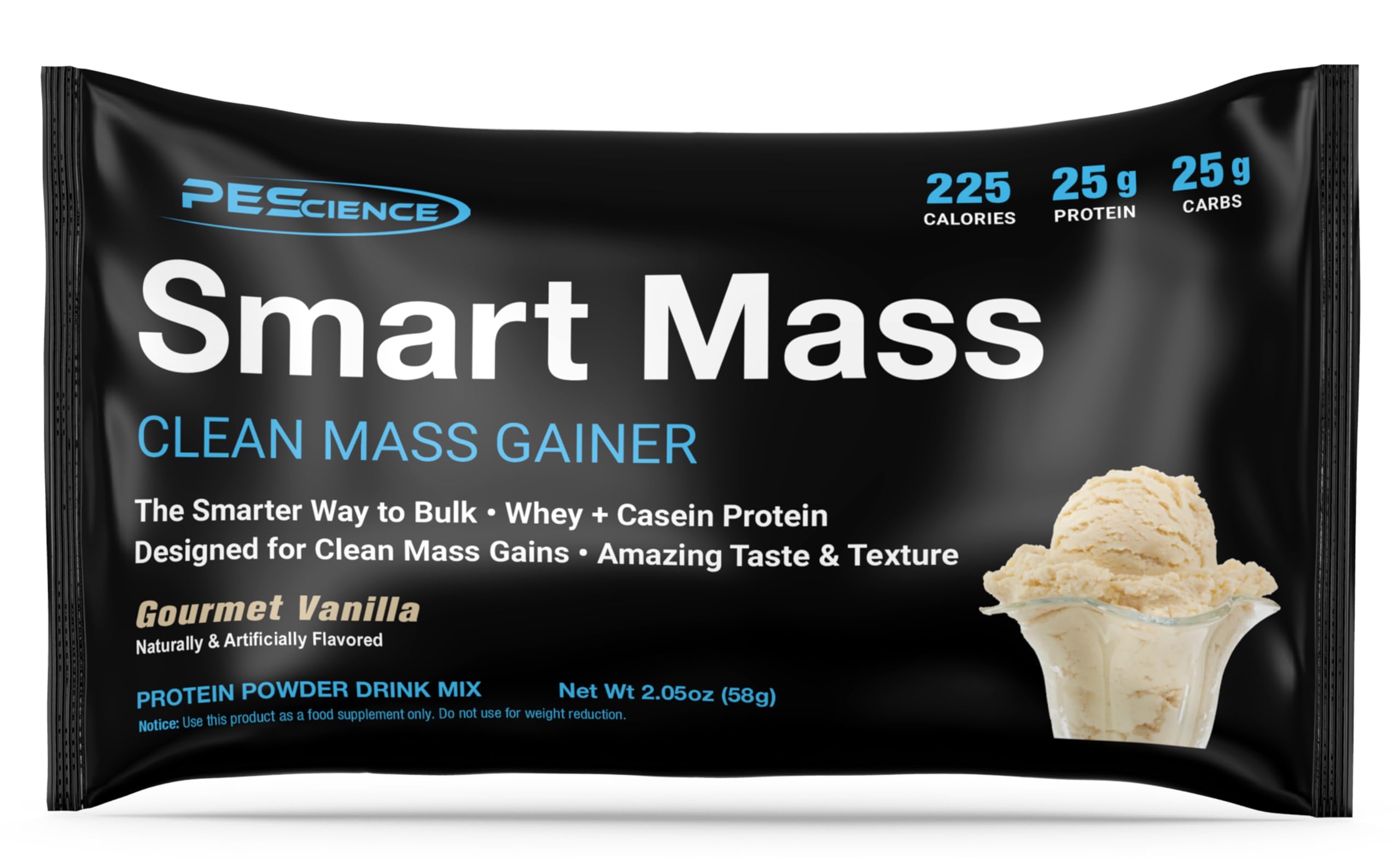 PEScience Smart Mass Gainer, Gourmet Vanilla, 14 Packets — Amazon image 8