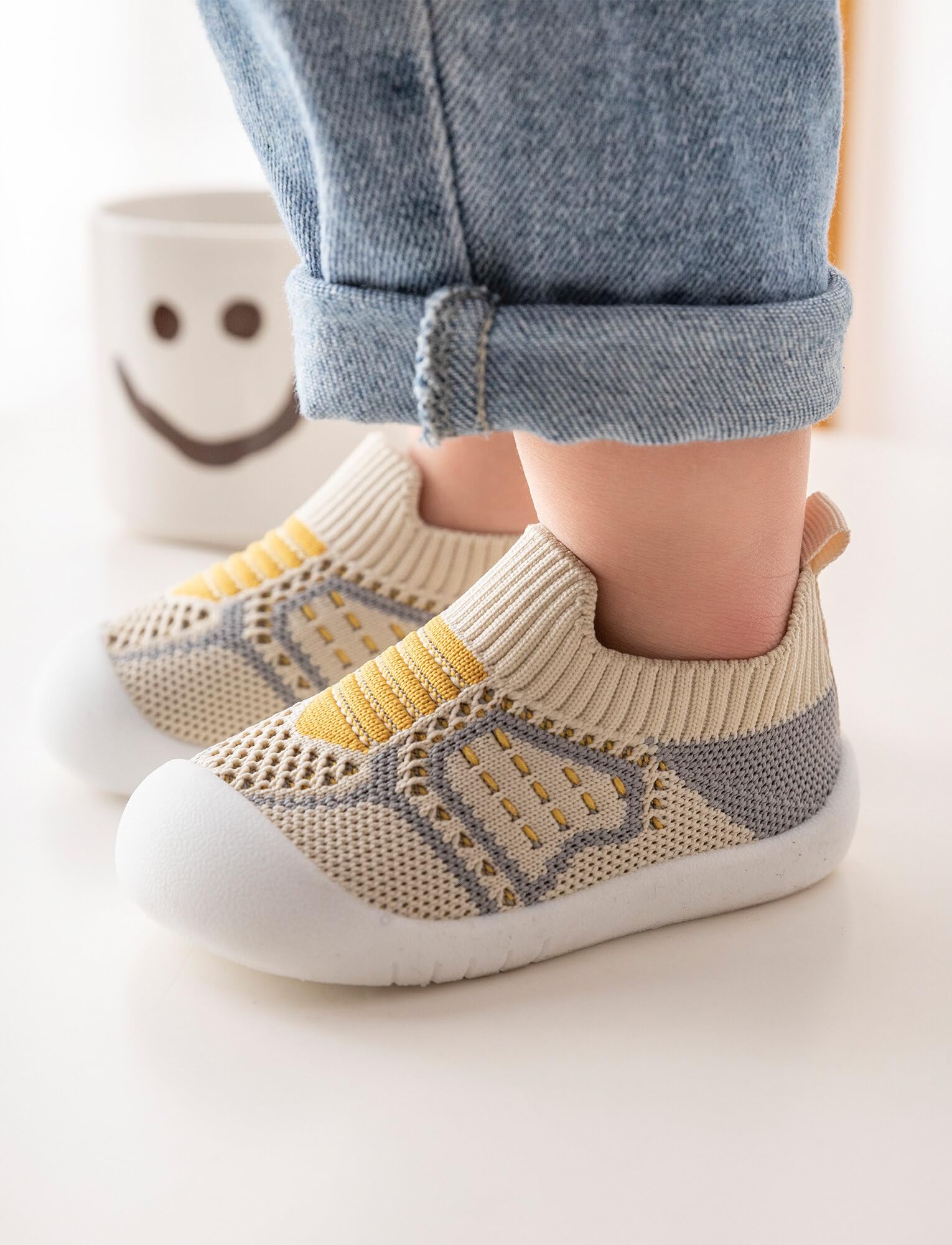 Chaussures Premiers Pas Bébé Antidérapantes Chaussures Tout-Petits Fille Garçon Respirable Chaussure Baskets Marche Bébé