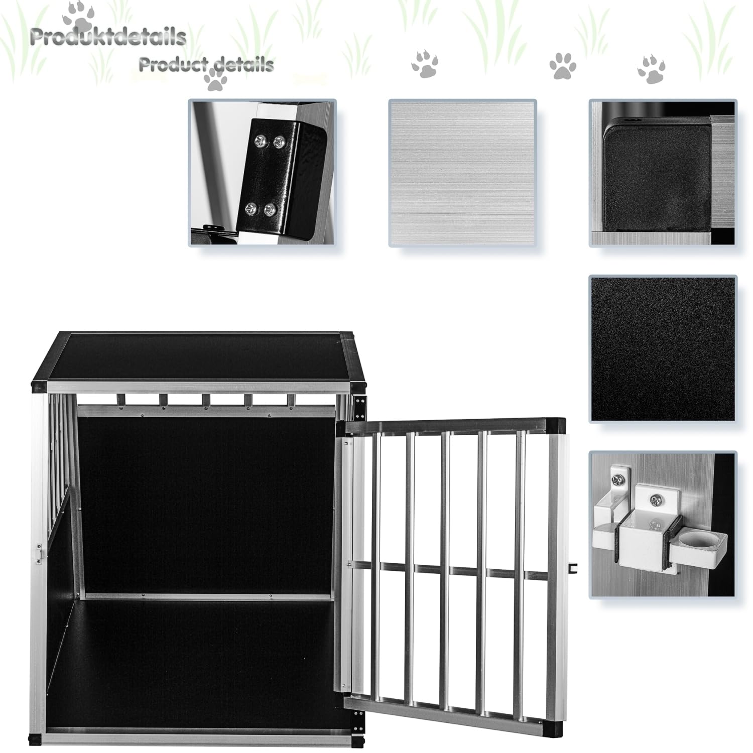 Hundebox schräge Frontseite und Rückwand 75° - Größenwahl, L